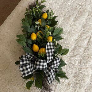 Vibrant Floral Collection Lemon Decor, NWT